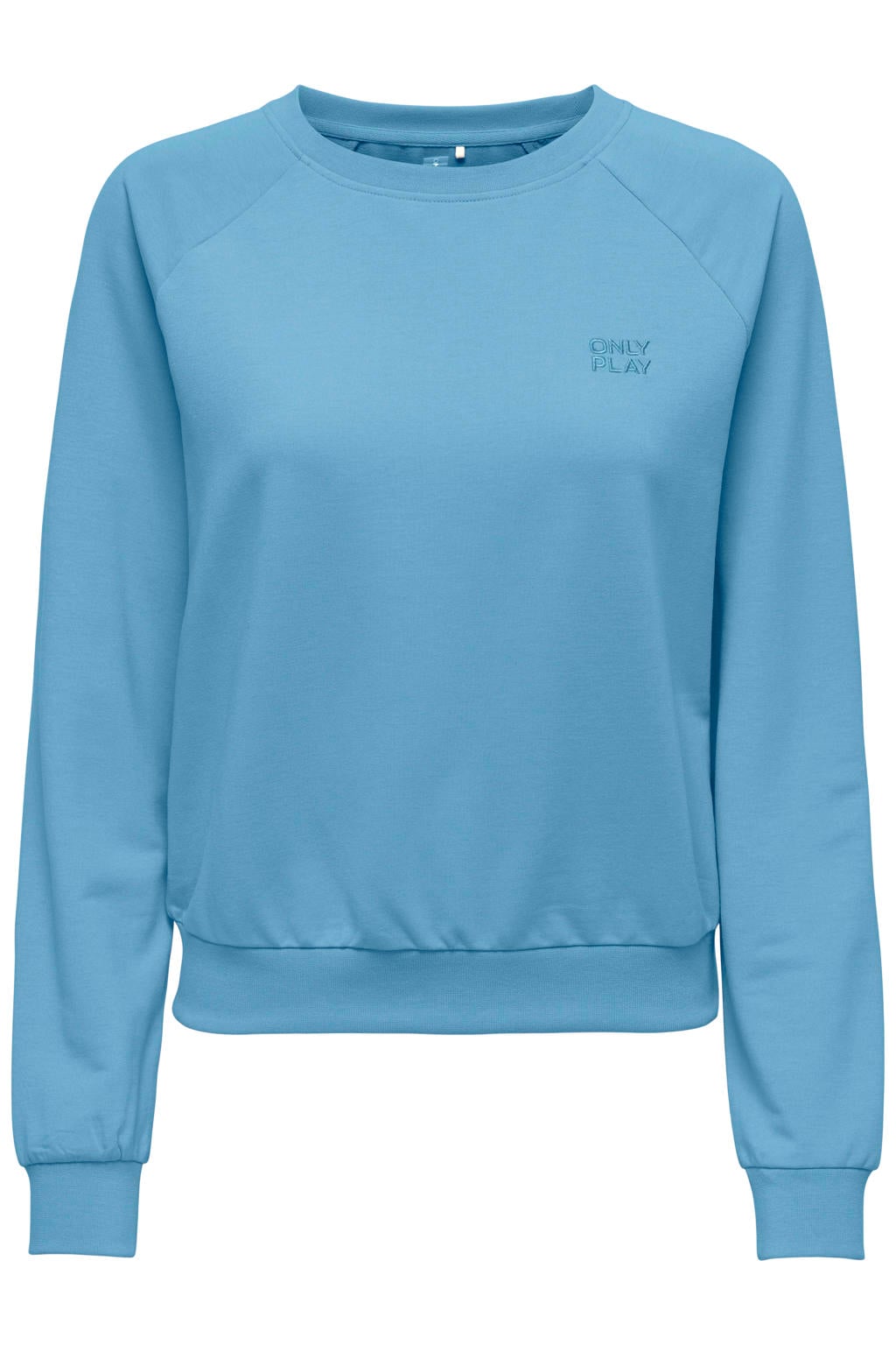 Blauwe dames ONLY PLAY sportsweater van polyester met lange mouwen en ronde hals