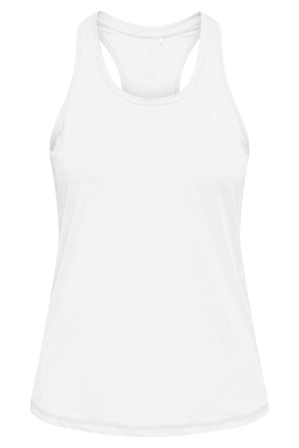 Witte dames ONLY PLAY sporttop van polyester met ronde hals