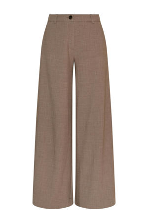 wide leg high waist pantalon bruin