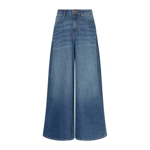 MSCH Copenhagen Alena Pants high waist wide leg jeans medium blue denim afbeelding