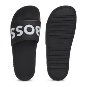 slippers zwart/wit