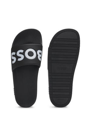 slippers zwart/wit