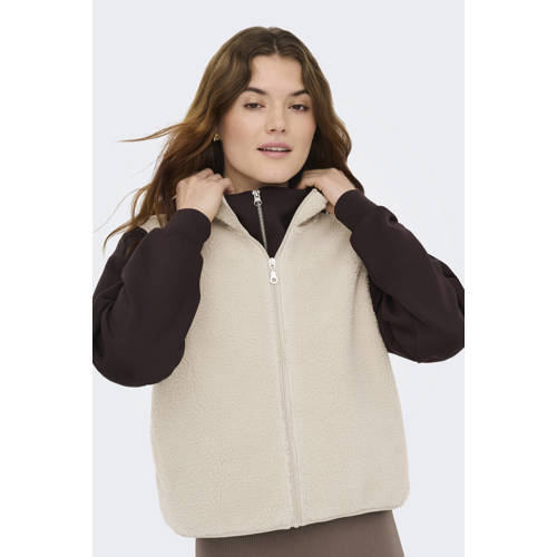ONLY PLAY sportvest ONPCAVY beige afbeelding