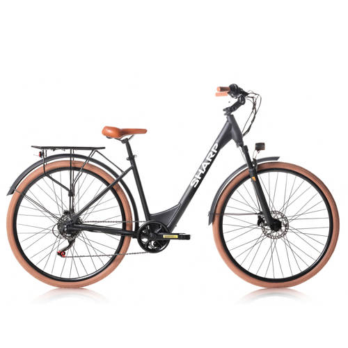 Sharp elektrische dames stadsfiets met lage instap afbeelding