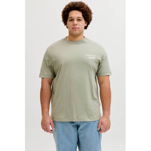 JACK & JONES PLUS SIZE regular T-shirt met backprint Plus Size groen afbeelding