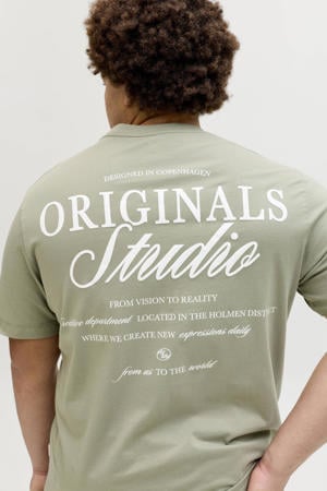 regular T-shirt met backprint Plus Size groen