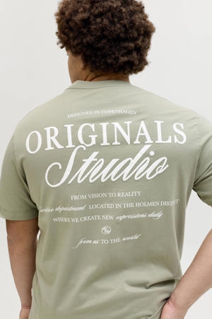 regular T-shirt met backprint Plus Size groen