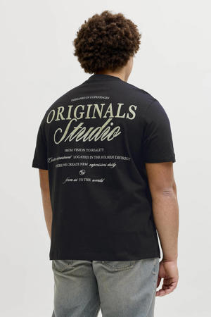 regular T-shirt met backprint Plus Size zwart