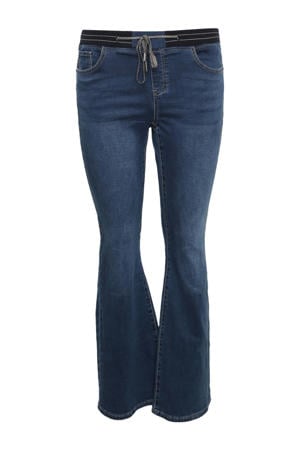 flared jeans dark blue denim