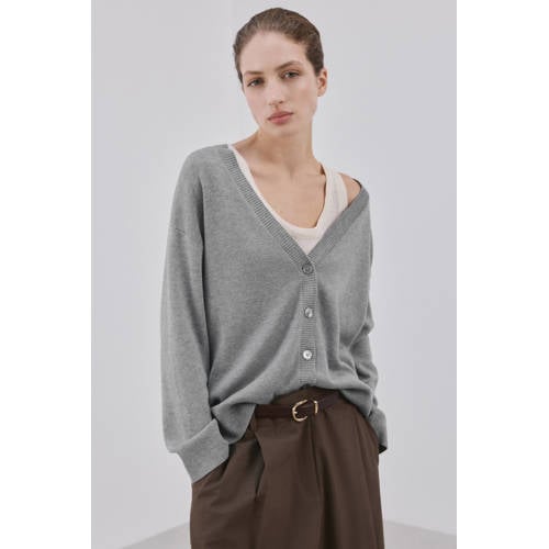 Mango gebreid vest grijs afbeelding
