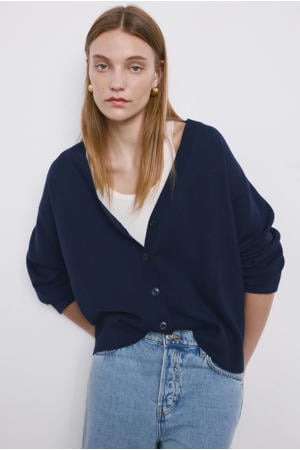 gebreid vest marineblauw