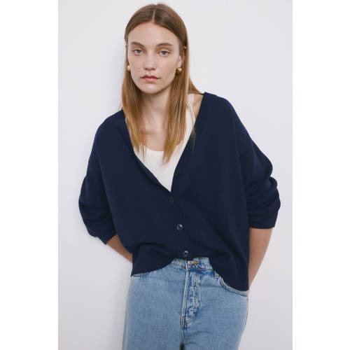 Mango gebreid vest marineblauw afbeelding
