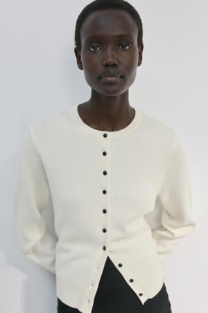 gebreid vest ecru