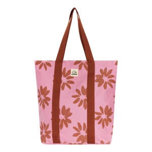 shopper met bloemenprint roze