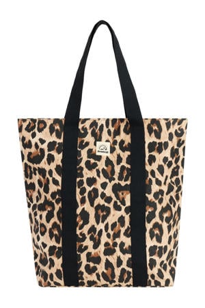 shopper met panterprint bruin
