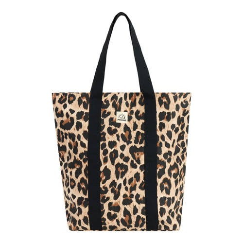 Protest shopper met panterprint bruin afbeelding
