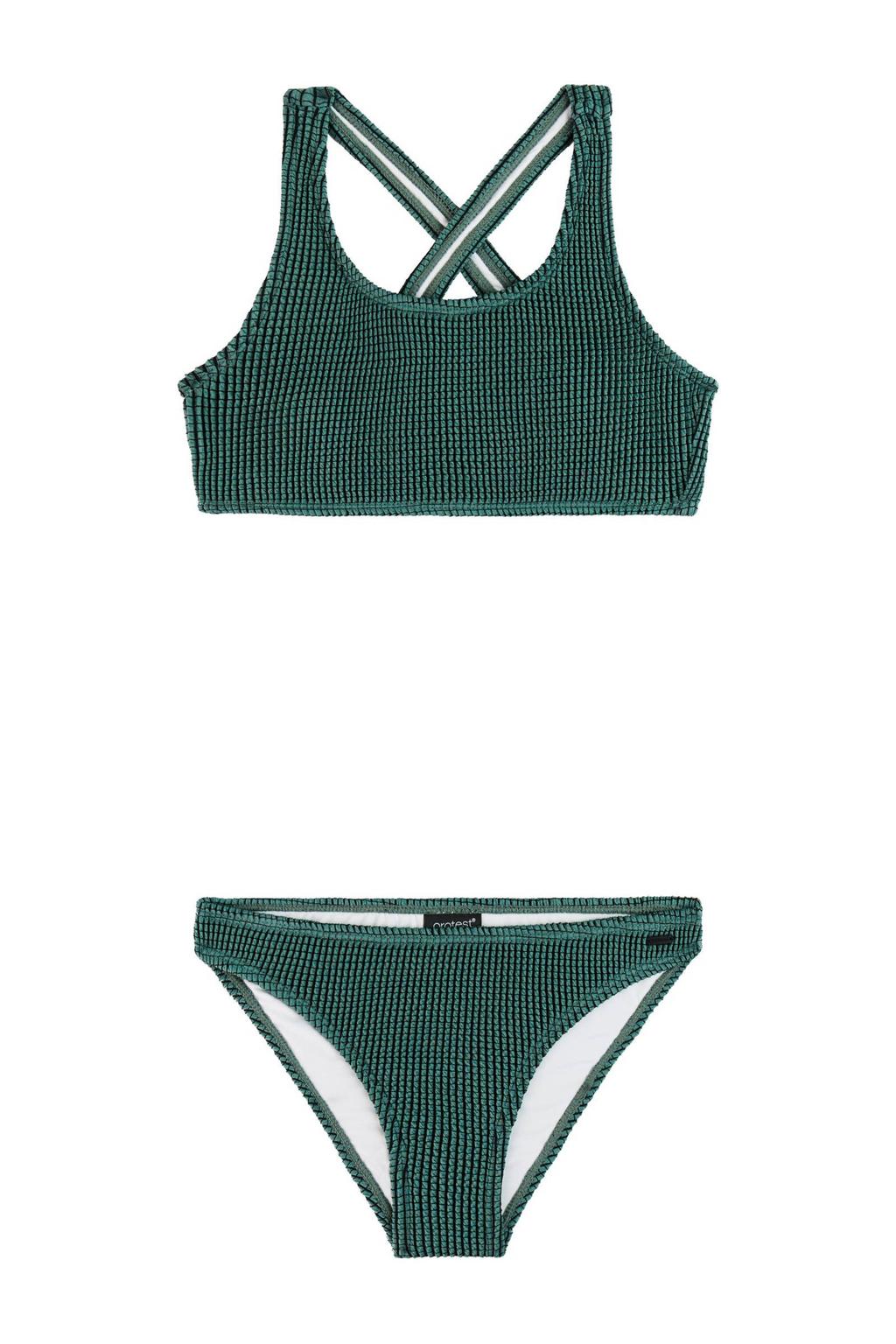 Protest crop bikini PRTLOVELY JR met textuur groen