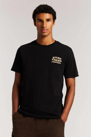regular T-shirt zwart