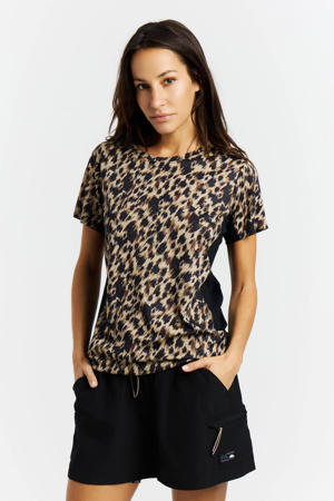 T-shirt met dierenprint bruin