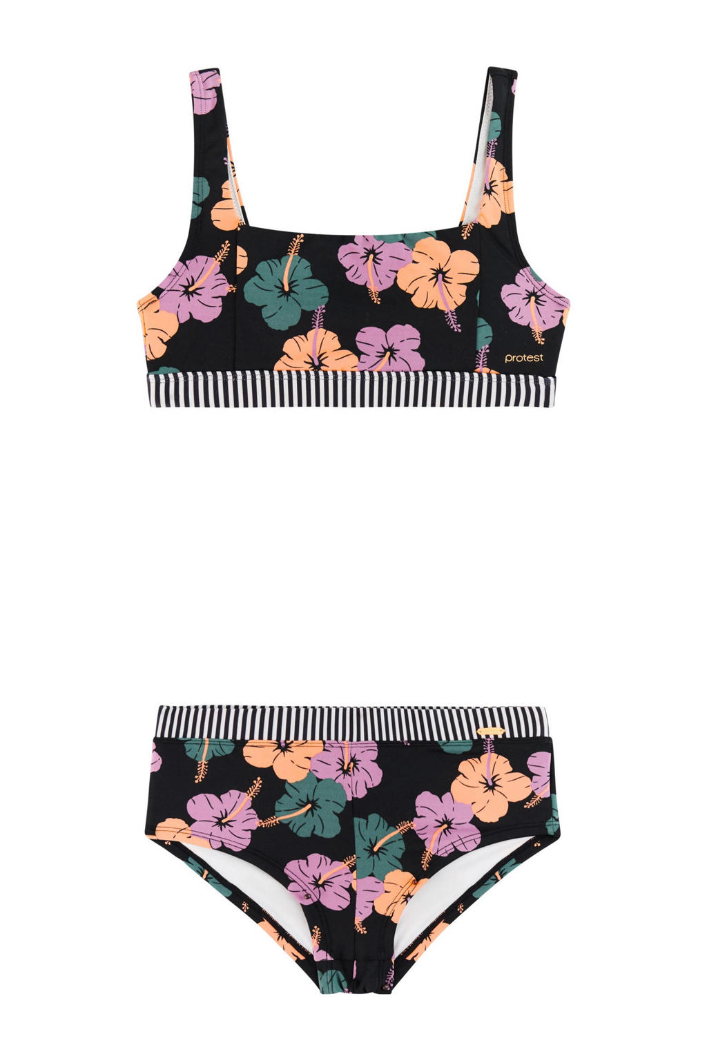 Protest crop bikini PRTJENINE JR zwart/multi
