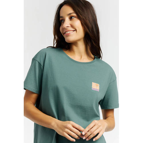 Protest T-shirt met backprint groen afbeelding