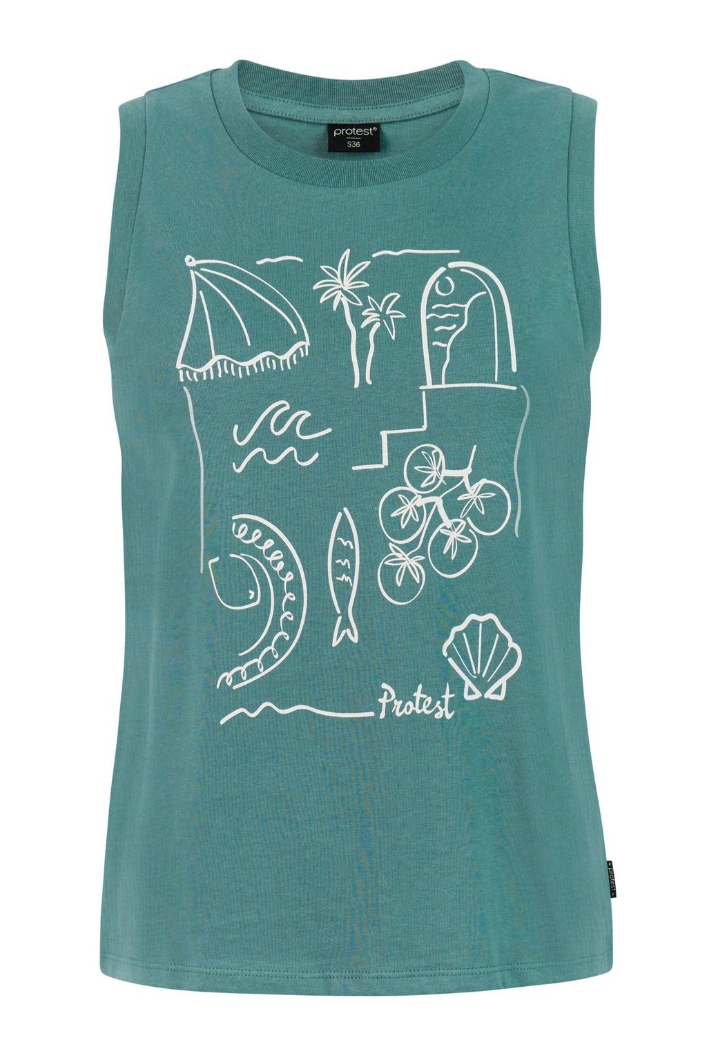 Groene dames Protest top met ronde hals