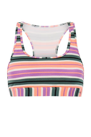 voorgevormde crop bikinitop MIXEAGERS roze/groen/wit