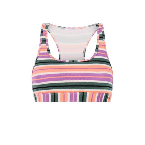 Protest voorgevormde crop bikinitop MIXEAGERS roze/groen/wit afbeelding