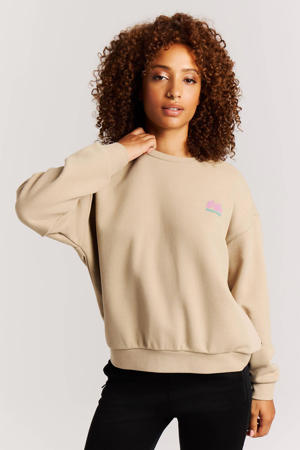 sweater met backprint zand