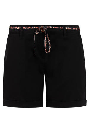 slim regular waist chino short zwart