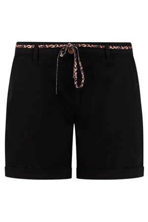 slim regular waist chino short zwart