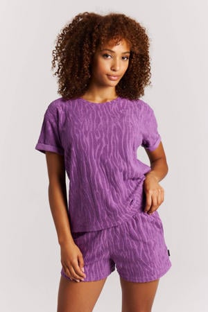 T-shirt met dierenprint paars