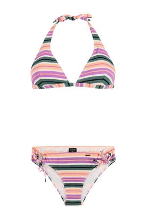 voorgevormde halter bikini PRTADMIRER roze/groen/wit