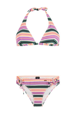 voorgevormde halter bikini PRTADMIRER roze/groen/wit