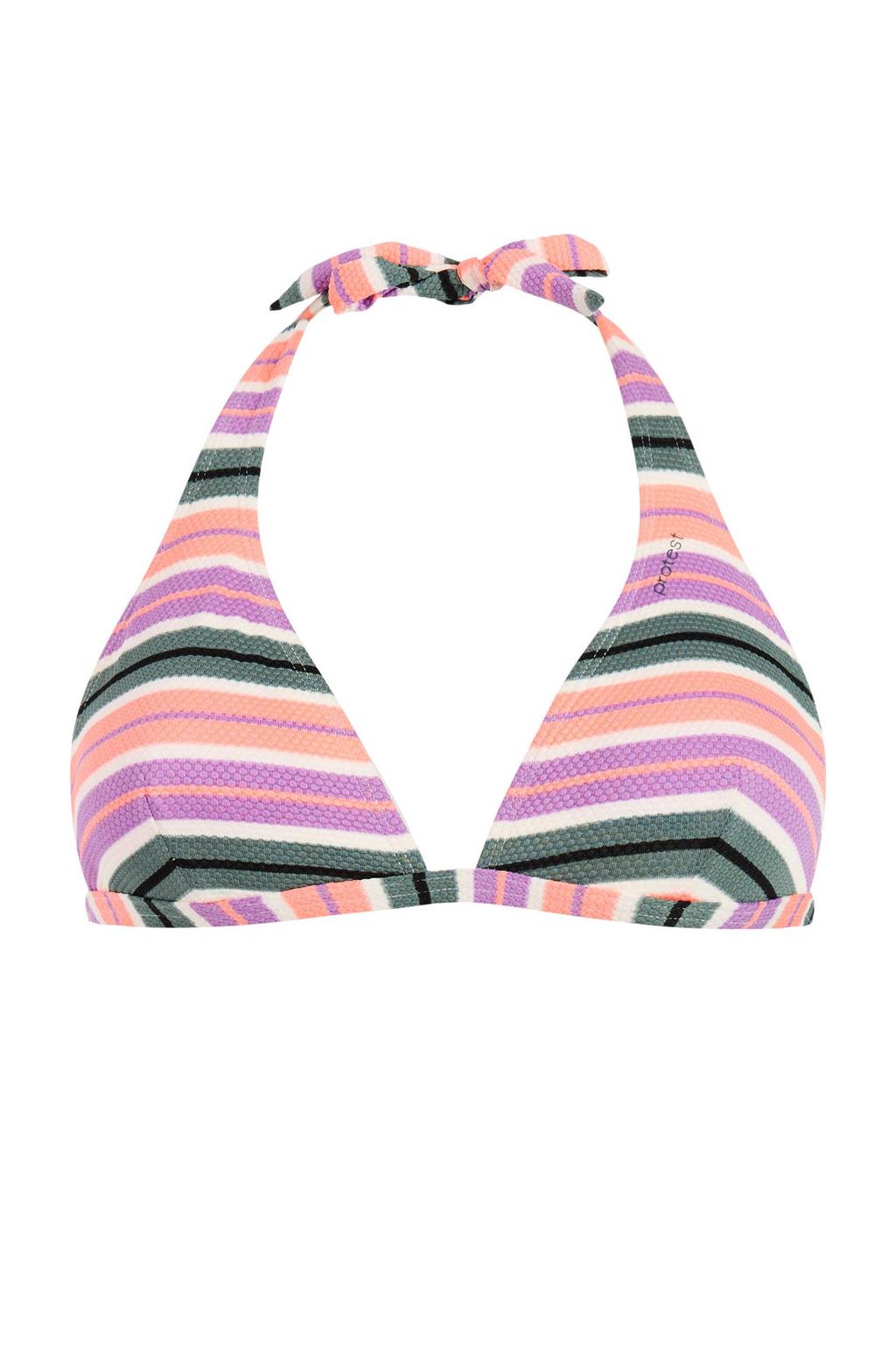 Protest voorgevormde halter bikinitop MIXJANEIRI roze/groen/wit