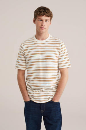regular gestreepte T-shirt ecru