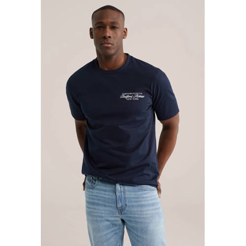 WE Fashion relaxed T-shirt met backprint donkerblauw afbeelding