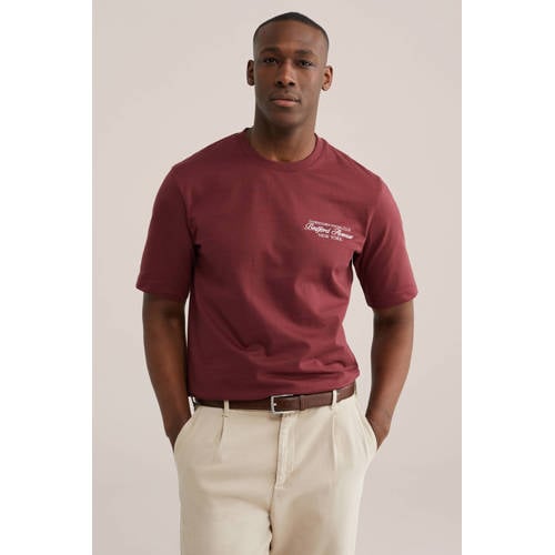 WE Fashion relaxed T-shirt donkerrood afbeelding