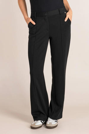 wide leg high waist pantalon zwart
