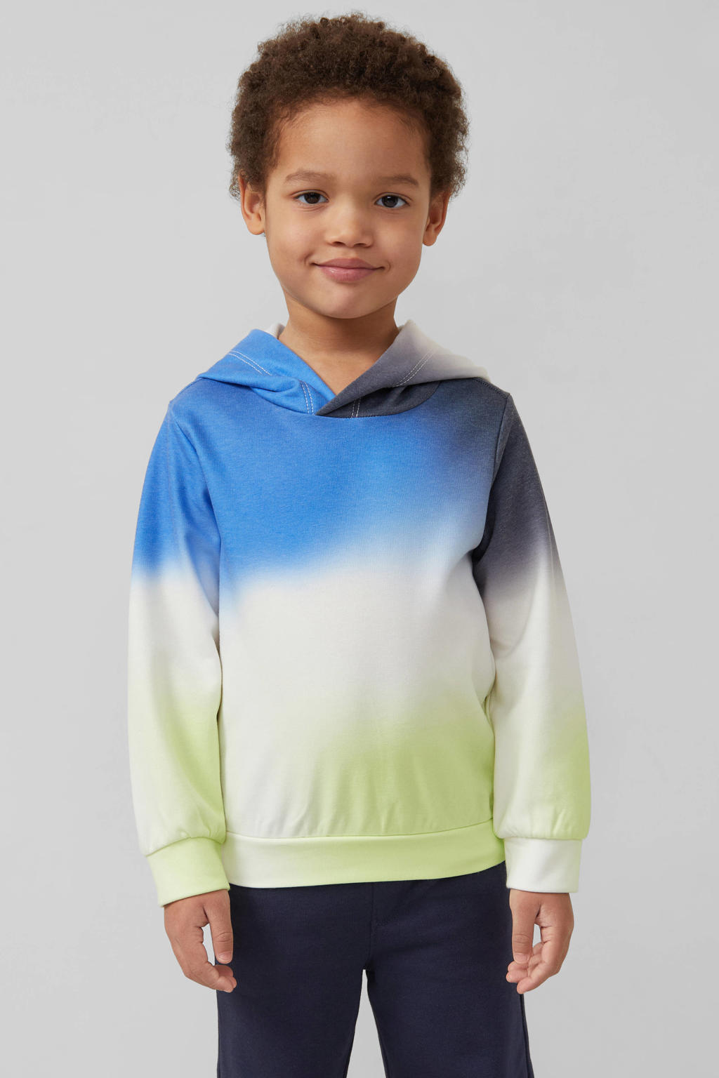 Multikleurige jongens s.Oliver hoodie van sweat materiaal met tie-dye effect, lange mouwen en capuchon