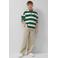 s.Oliver gestreepte sweater met backprint groen