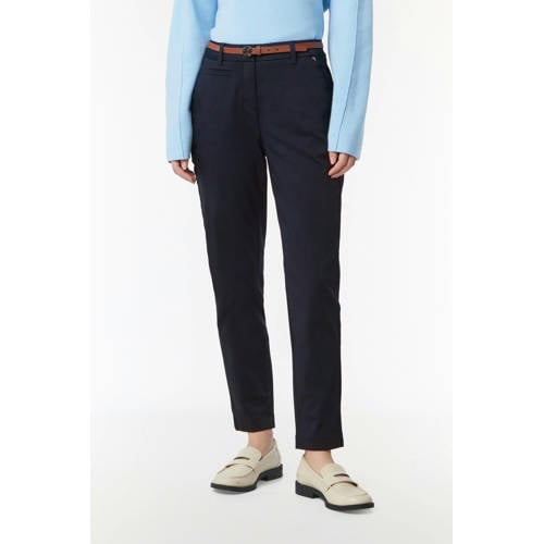 comma slim regular waist chino marineblauw afbeelding