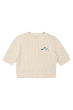trui beige rib gebreid