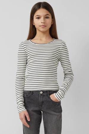 gestreepte longsleeve donkerblauw