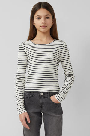gestreepte longsleeve donkerblauw