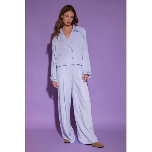 AMAYA Amsterdam wide leg regular waist broek lichtblauw afbeelding