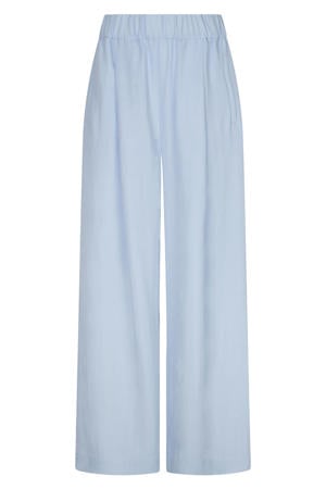 wide leg regular waist broek lichtblauw