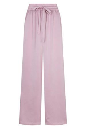 wide leg regular waist broek paars