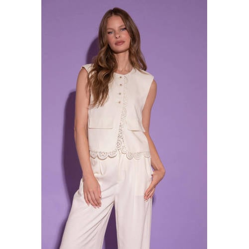 AMAYA Amsterdam gilet ecru broderie afbeelding