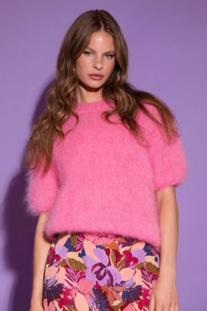 gebreide trui roze